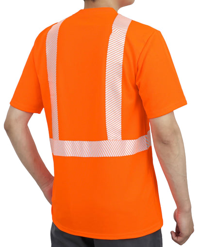 Non FR Men's High Visibility Shirts Reflective ANSI 107 Class 2 (XX-Large / Orange-short Sleeve Class 2)