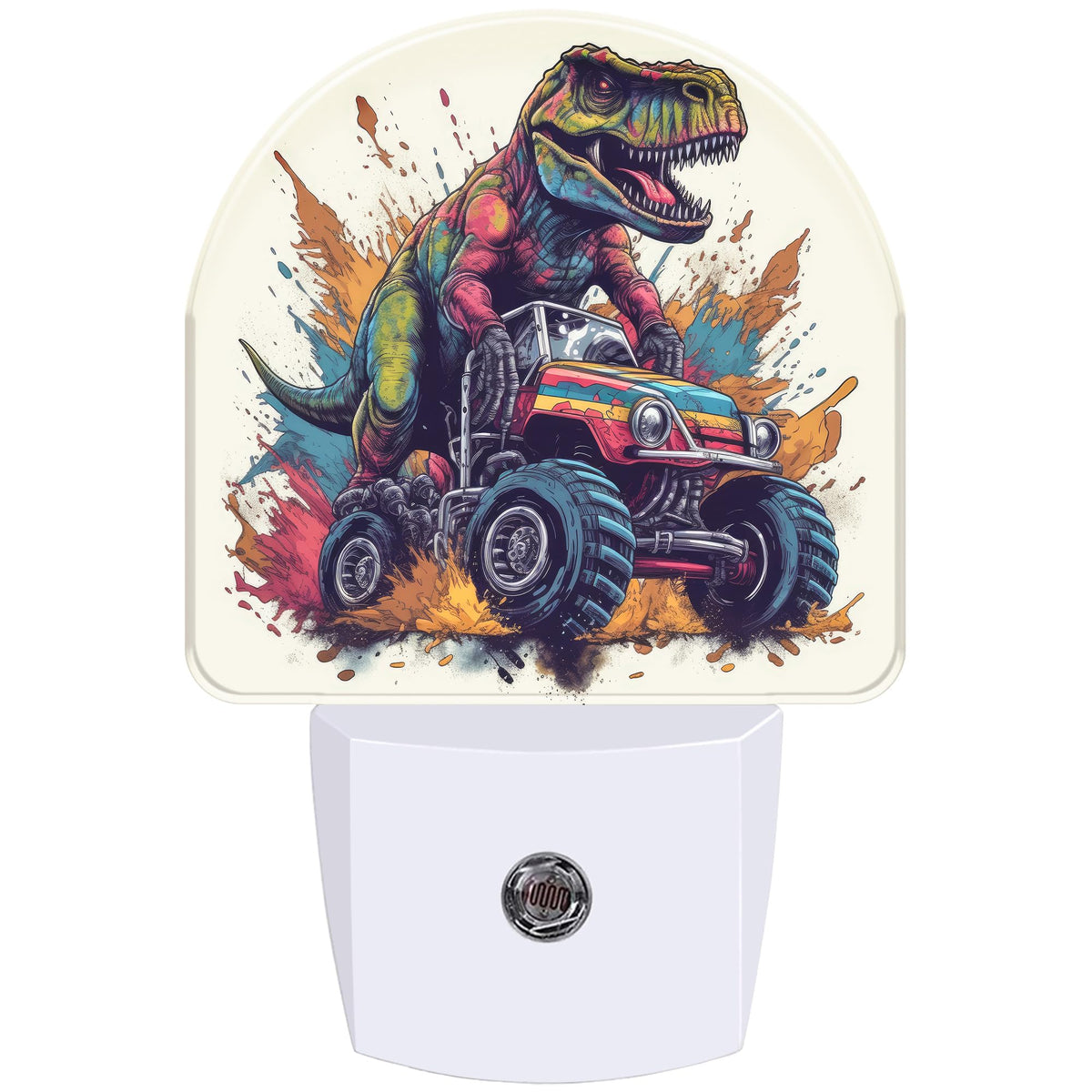 Night Light Dinosaur Truck Night Lights Plug into Wall with Dusk to Dawn Smart Sensor for Bedroom Bathroom Hallway Kitchen (Dinosaur Truck)