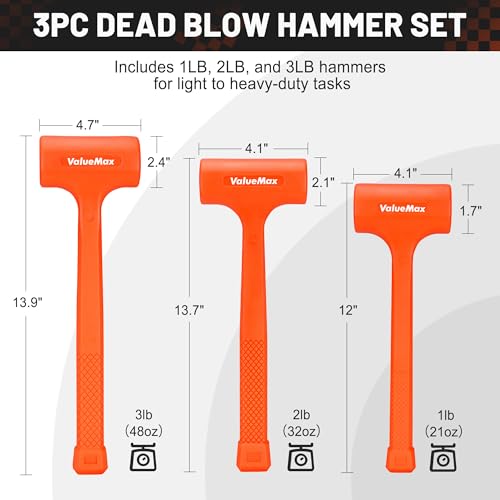 Dead Blow Hammer Set (1lb,2lb,3lb)