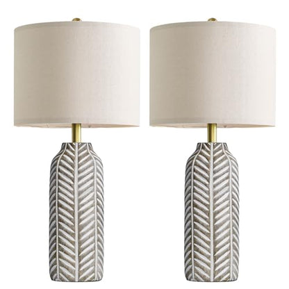 26" Farmhouse Table Lamps Set of 2