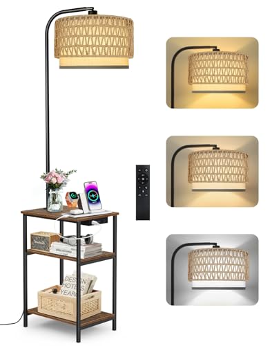 Floor Lamp with Table & Remote