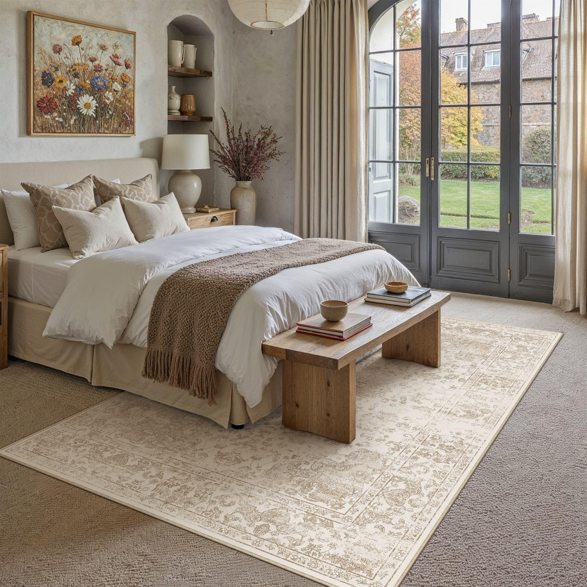 Light Brown 5x7 Area Rug Washable for Living Room (Y| Light Brown / 5' x 7' (Rectangular))