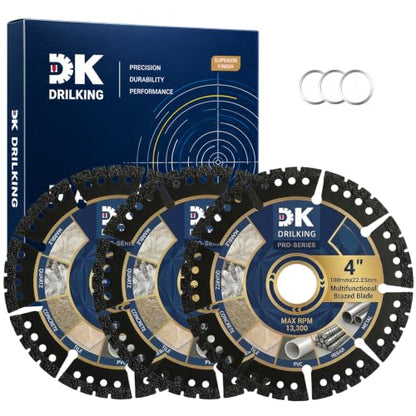 4-1/2 inch Diamond Multi-Purpose Saw Blades for Angle Grinder Discs for Cutting Marble Quartz Stone Tile Metal Plastic Concrete Granite (3, 115mm)