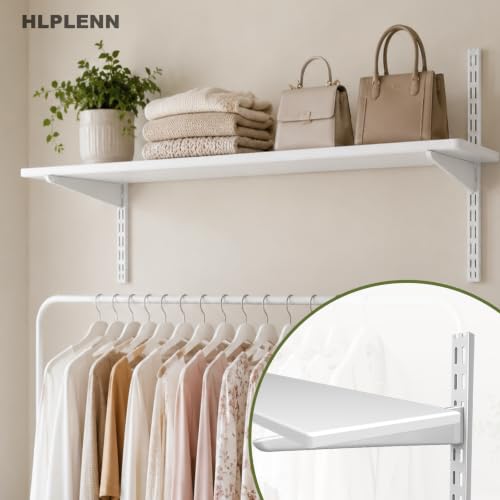 24pcs 11.5" Adjustable Shelf Brackets for Double Track System Closet Organization (11.5 inch)
