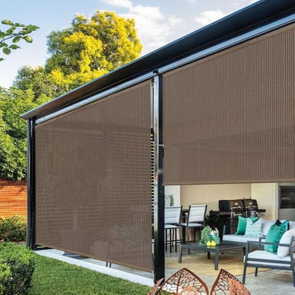 Outdoor Roller Shades (Mocha / 144"W x 96"H)