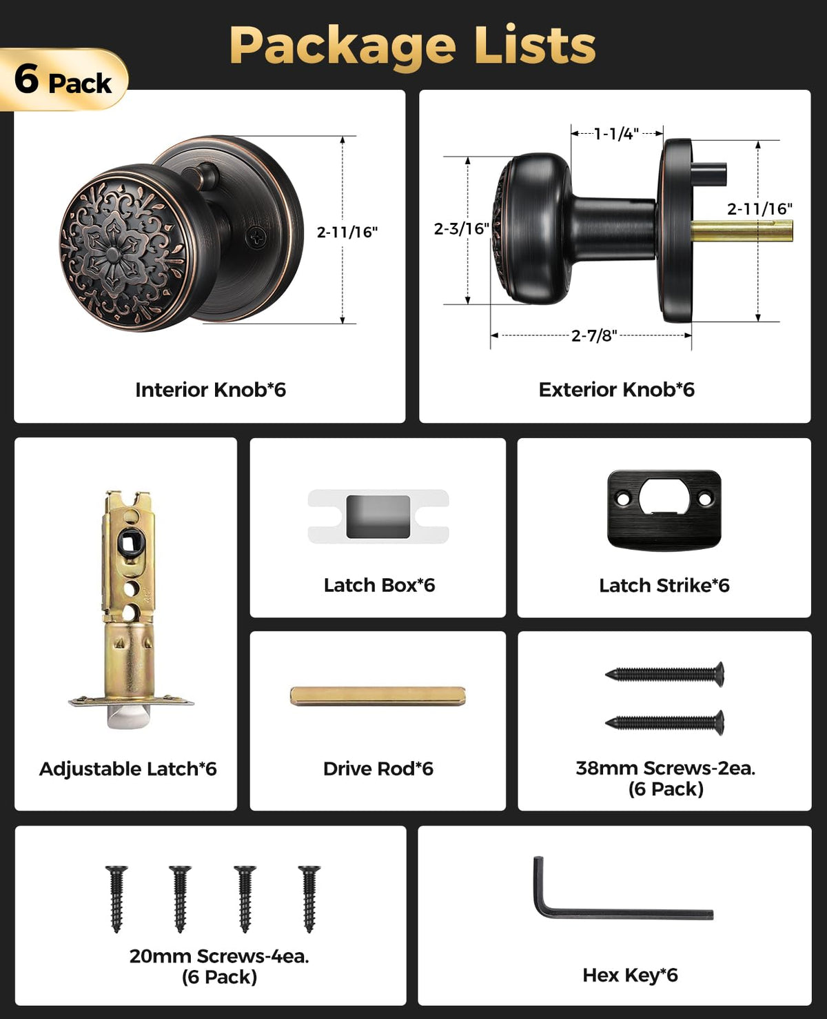 Oil Rubbed Bronze Door Knobs (Oil Rubbed Bronze)