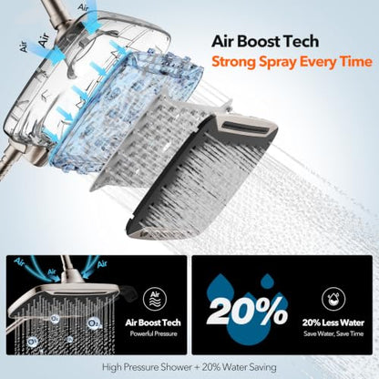 High Pressure Rain Shower Head with Handheld Spray
