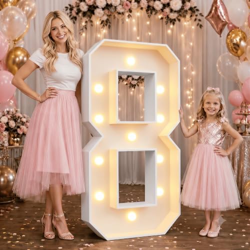 2.4FT Warm White Marquee Light Up Numbers