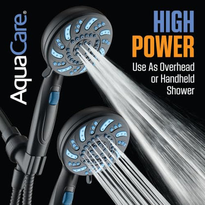 Seen-On-TV High Pressure 8-mode Handheld Shower Head - 2-mode Power Wash to Clean Tub, Tile & Pets, Stay-Clean Nozzles, Extra Long 6 ft. Stainless Steel Hose, Wall & Overhead Brackets, Modern