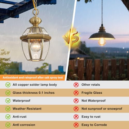Solid Brass Outdoor Pendant Light Fixture