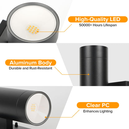 Outdoor Wall Light Fixtures (Black-On/Off / 2 Pack)
