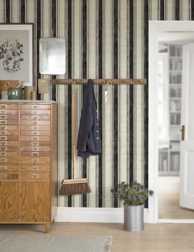Peel and Stick Wallpaper Black and Cream White Hand (Black and Cream White / 17.3" x 78.7")