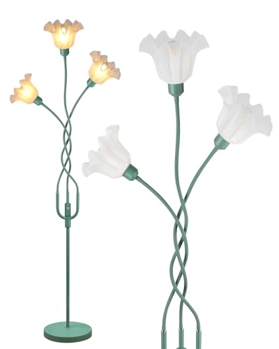 Flower Floor Lamp Mid Century Modern Tall Standing Lamps with Soft Warm White Eye Care 3000K Bulbs for Living Room