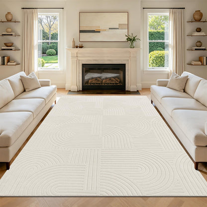 6x9 Area Rugs for Living Room (6' x 9' (Rectangular) / Cream)