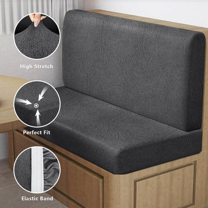 Leather Look RV Dinette Cushion Covers (2 Sets / 256 Dark Gray)