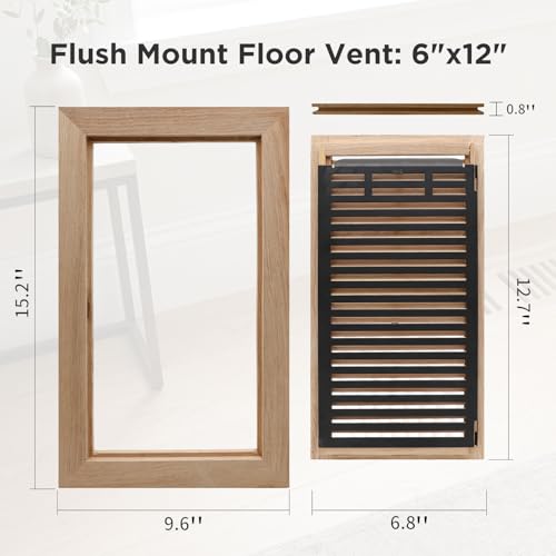 6x12 Inch Oak Floor Register (6x12 / White-1pcs)