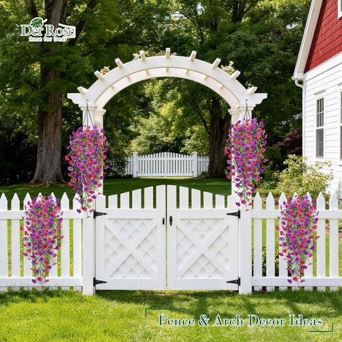 Artificial Hanging Flowers for Outdoors (Purplish)