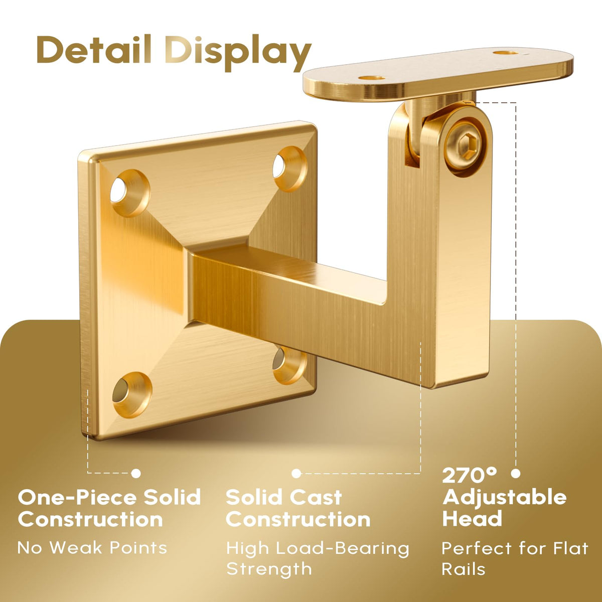 5 Pack Gold Handrail Brackets (Gold / SS304 - 5 Pack)