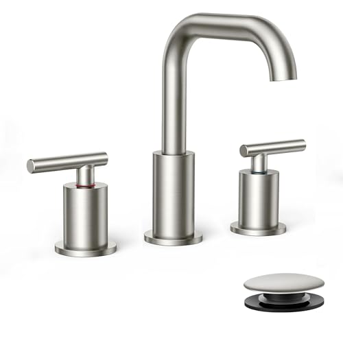 Bathroom Sink Faucet 3 Hole Widespread 8 Inch 2 Handle