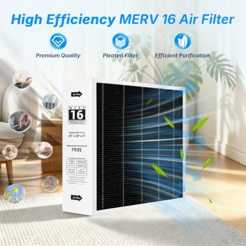 20x20x5 MERV 16 Air Filter Replacement for Lennox X7935 Honeywell FC100A1011 FC200E1011 Furnace Filter