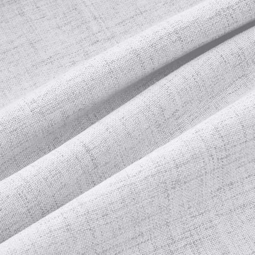 100% Blackout Linen Curtains 2 Panels Set for Bedroom Solid Luxury Decor Thermal Insulation Room Darkening Back Tab Rod Pocket Drapes for Living Room Nursery