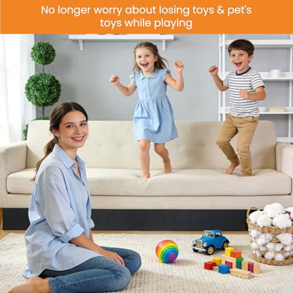 Under Couch Blocker for Kid and Pet Toys. Once Installed