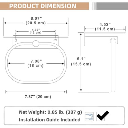 Oval Towel Ring with Storage Shelf