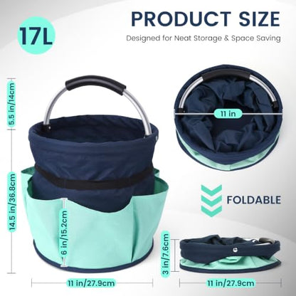 17L Cleaning Caddy with Handle & Elastic Straps