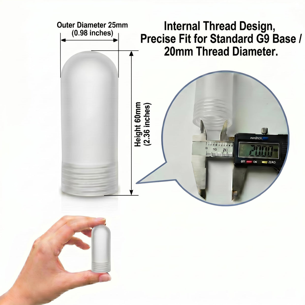 Frosted G9 Threaded Glass Globe (frosted)
