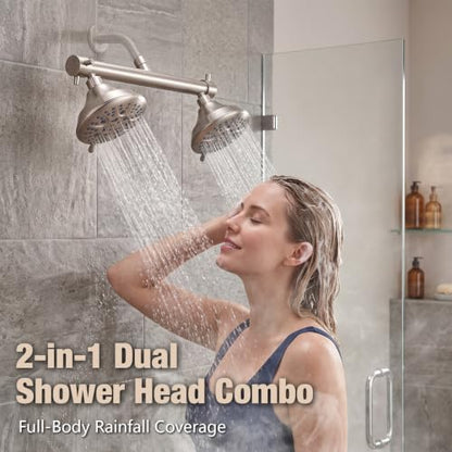 16" Wide Dual Shower Head for Two People