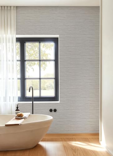 Beige Grasscloth Peel and Stick Wallpaper Textured 17.3in x 118.1in (Beige / 17.3inch × 118.1inch)