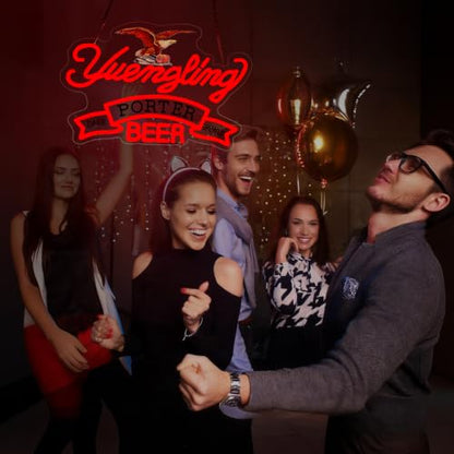 Yuenglin Neon Sign LED Beer Light for Home Bar Man Cave Wall Decor (red)
