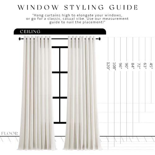 Natural Grommet Linen Curtains 64 Inches Long for Living Room (Natural / 52"W x 64"L (Pack of 2))