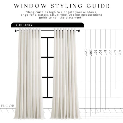 Natural Grommet Linen Curtains 64 Inches Long for Living Room (Natural / 52"W x 64"L (Pack of 2))