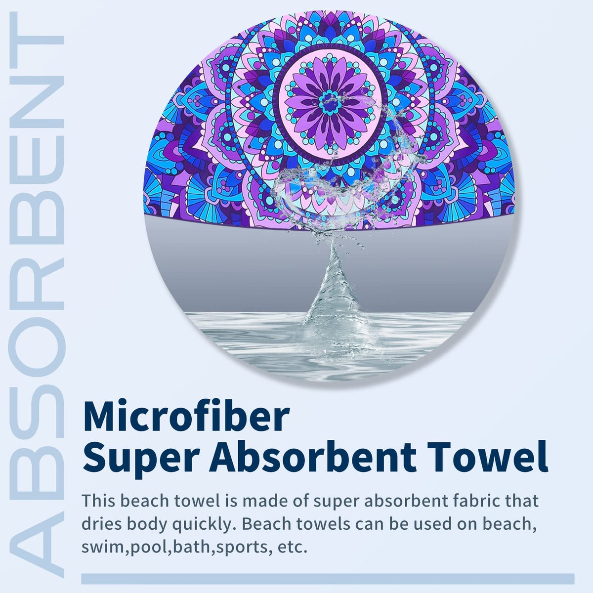 Microfiber Beach Towel Extra Large 71x32 inches 4 Pack Bulk (Mandala Turtle Strip / 71 x 32 Inches)