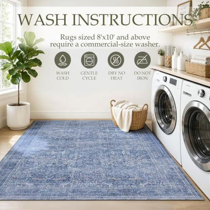 6x9 Area Rugs for Living Room (Dusk Blue / 6' x 9' (Rectangular))