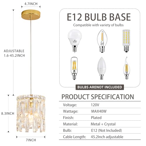 Modern Gold Crystal Chandelier Dimmable