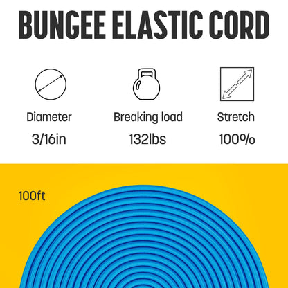 Bungee Cord 3 (Blue / 3/16" x 100FT)