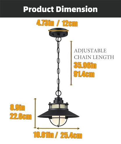 Black LED Antique Outdoor Barn Lights With Cage