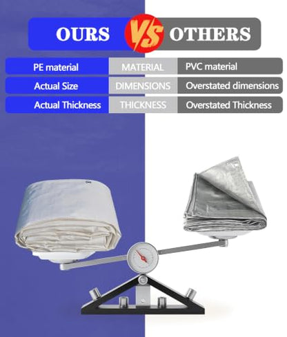 Heavy Duty Waterproof White Tarp