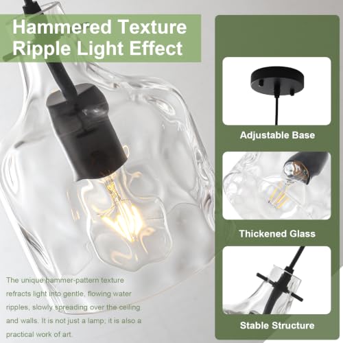 Industrial Glass Pendant Lights for Kitchen Island