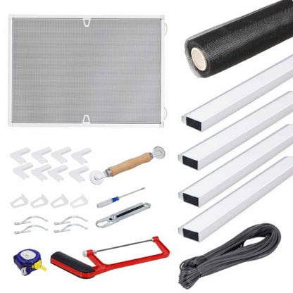 Window Screen Frame Kit DIY Screen Replacement Kit Screens to Fit Any Window with Full Tool Set