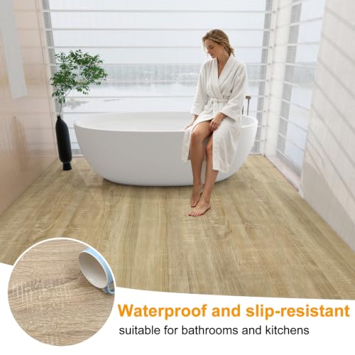 Dark Wood Peel and Stick Floor Tiles