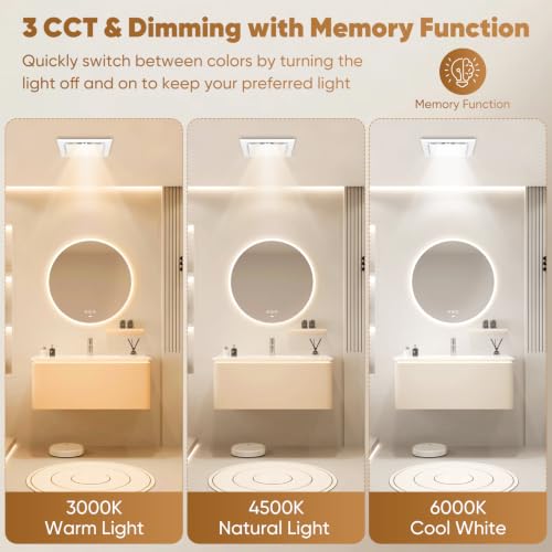 Bathroom Exhaust Fan with Light 3CCT