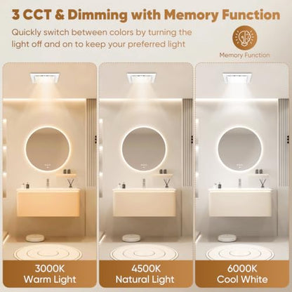 Bathroom Exhaust Fan with Light 3CCT