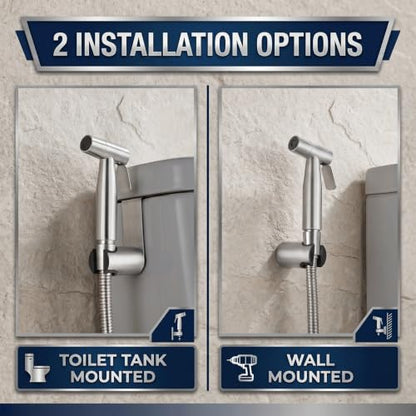 Handheld Bidet Sprayer for Toilet (Brushed Nickel)