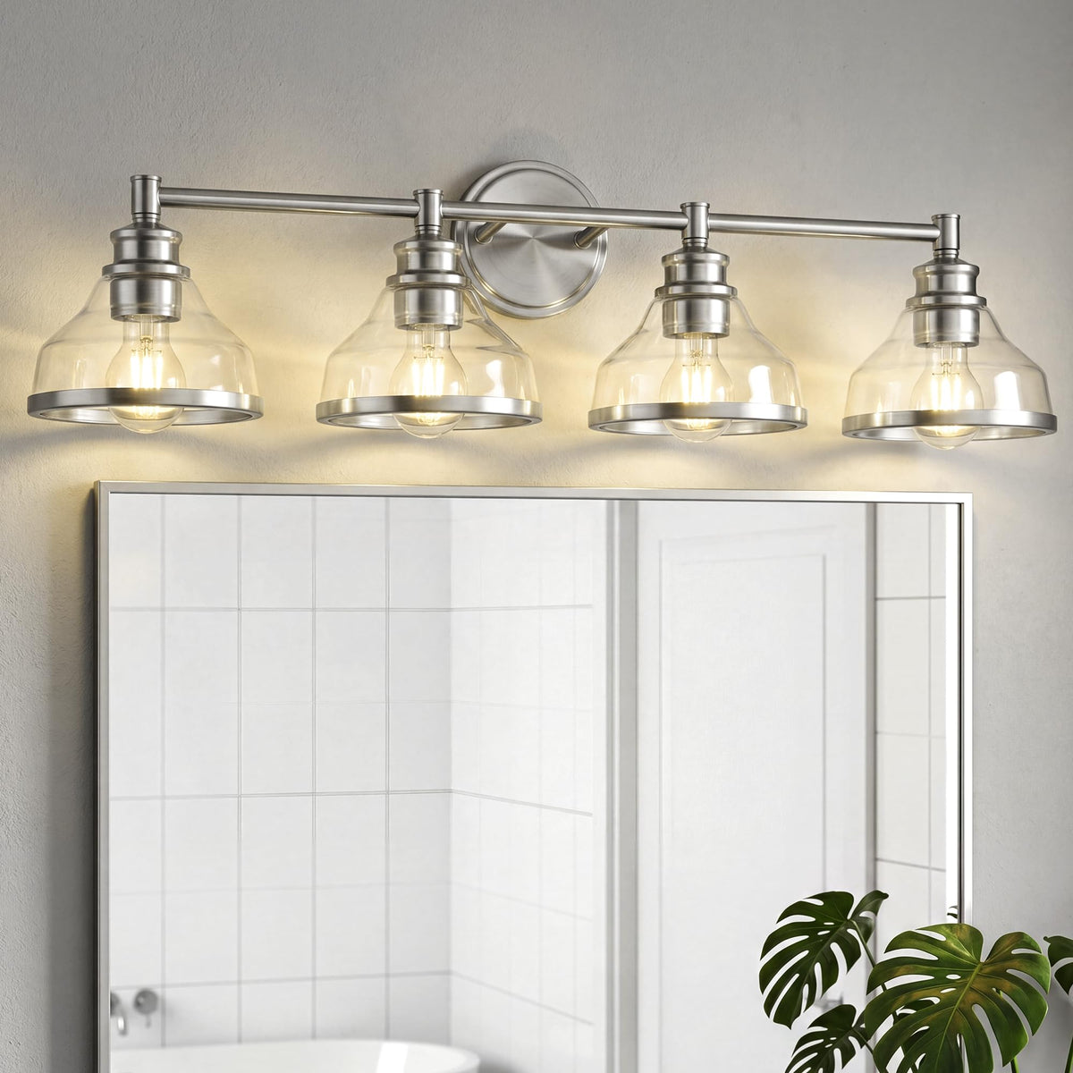 4 Light Brushed Nickel Vanity Light (Brushed Nickel / 4 Light)