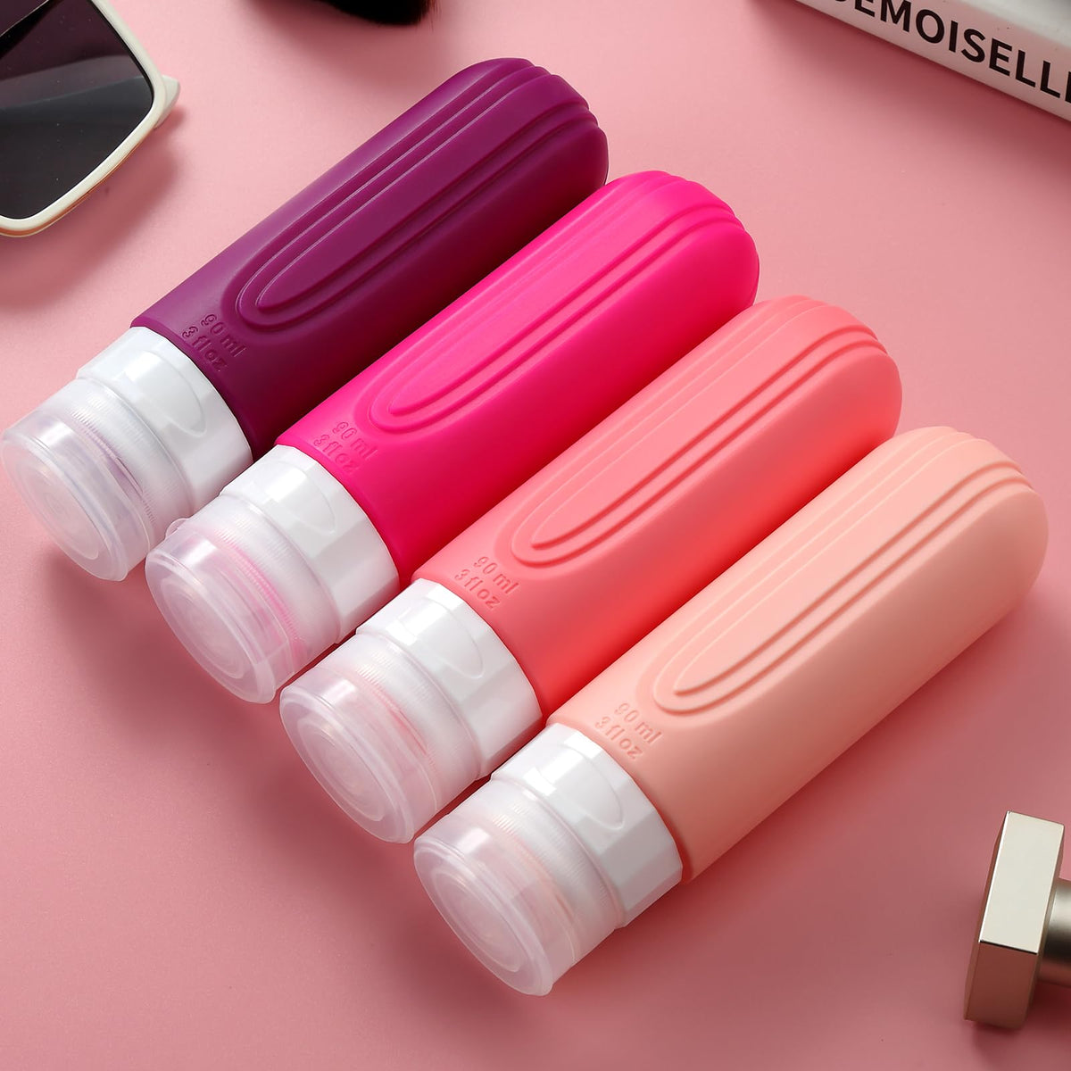 Travel Bottles for Toiletries (Dark-Purp-3oz)