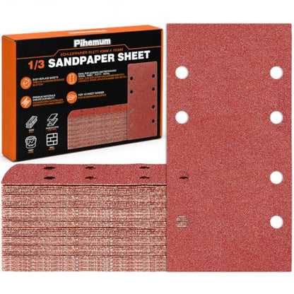 Sandpaper Sheets 8 Hole Hook and Loop
