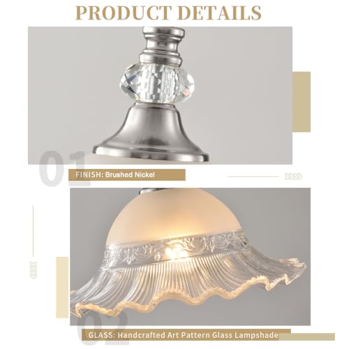 1 Pack Vintage Crystal Pendant Light Fixtures